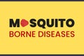 Mosquito Borne Diseases word typography on yellow background.ÃÂ  Medical concept.ÃÂ 